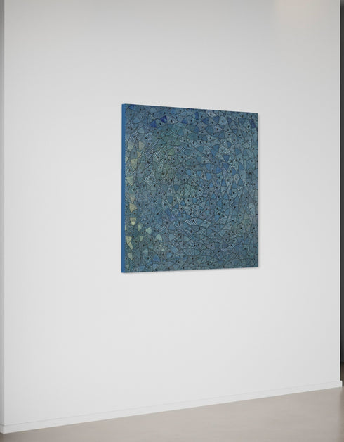 Blue Sardines | Framed Giclee Print on Canvas